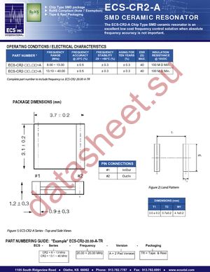 ECS-CR2-10.00-A-TR datasheet  